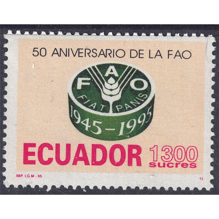 ECUADOR 1995 Anniversario FAO MNH**