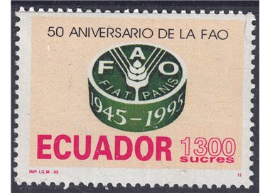 ECUADOR 1995 Anniversary FAO MNH**