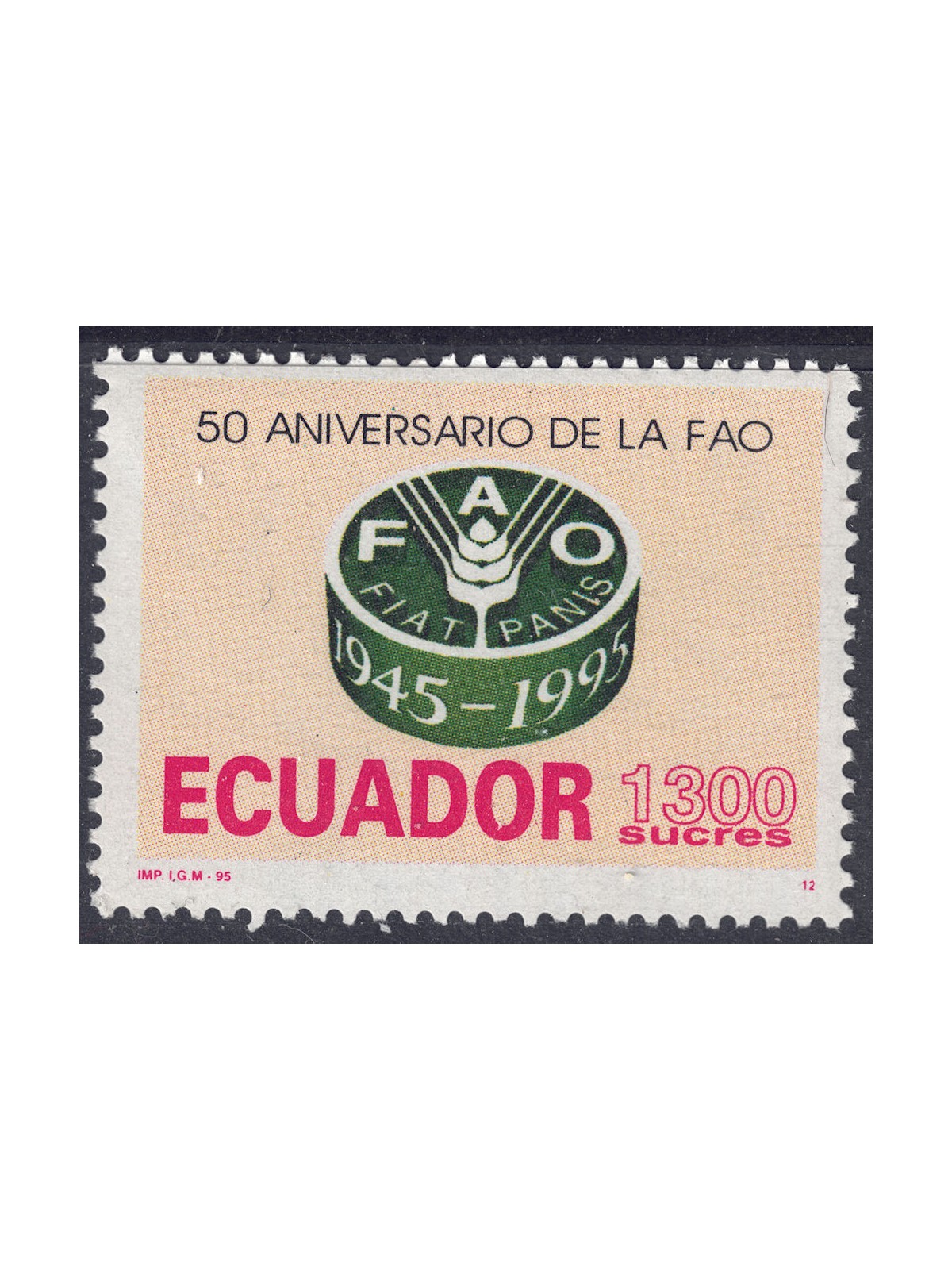 ECUADOR 1995 Anniversary FAO MNH**