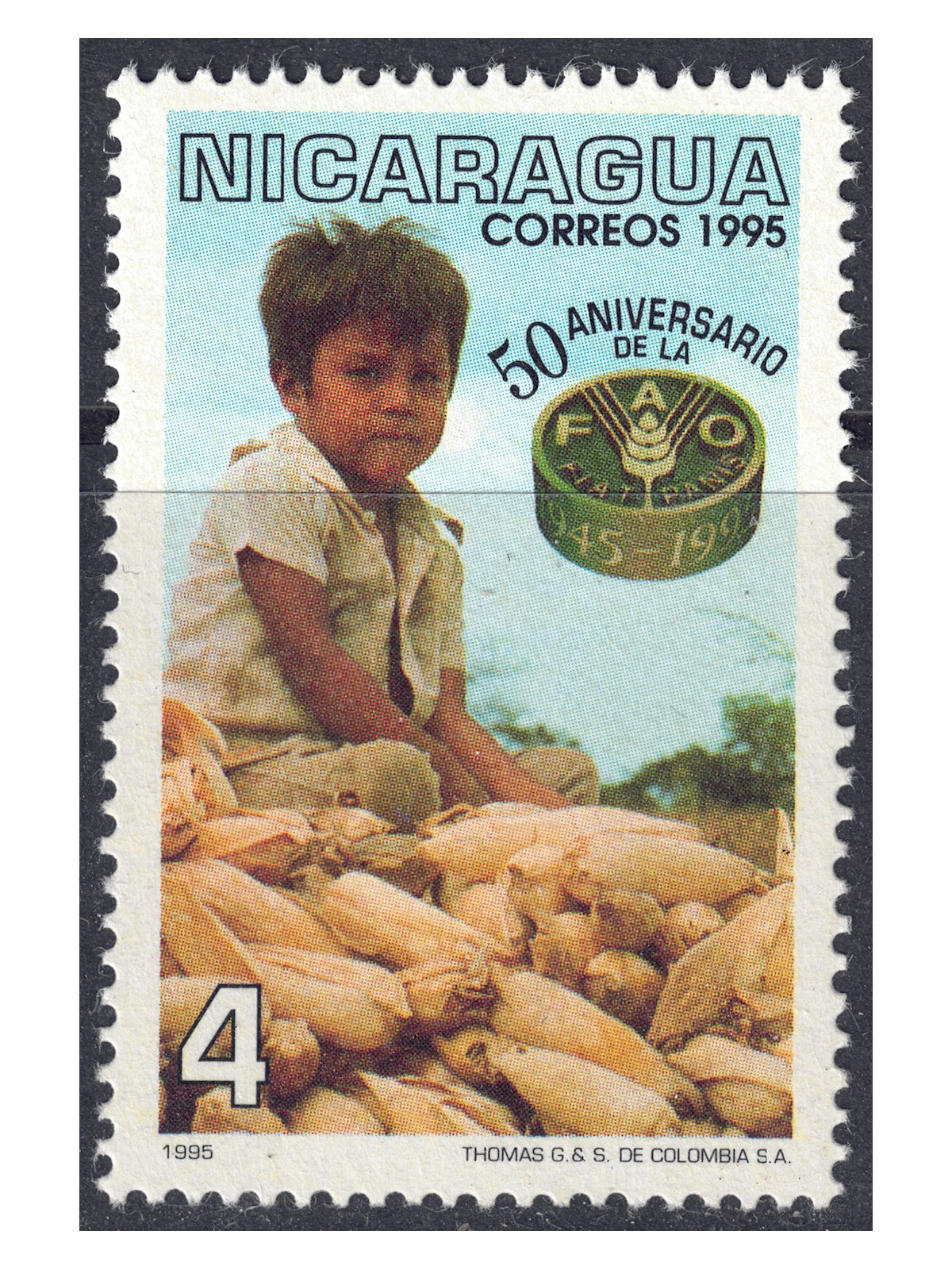 NICARAGUA 1995 Anniversary FAO MNH**