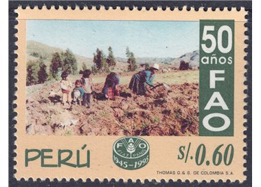 PERU 1995 Anniversary FAO MNH**