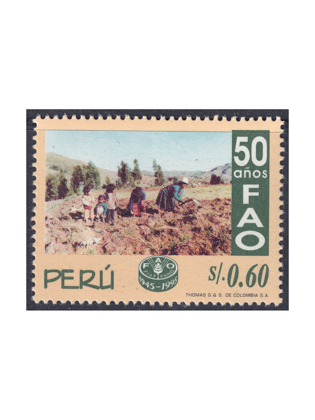 PERU 1995 Anniversary FAO MNH**