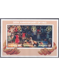 DOMINICA 1995 Anniversario FAO 3v MNH**