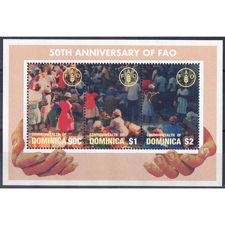 DOMINICA 1995 Anniversary FAO 3v MNH**