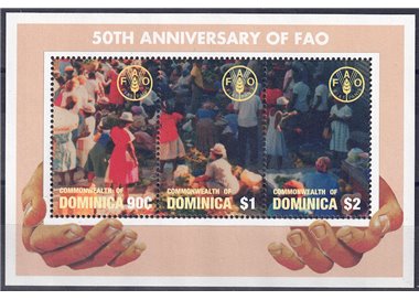 DOMINICA 1995 Anniversario FAO 3v MNH**