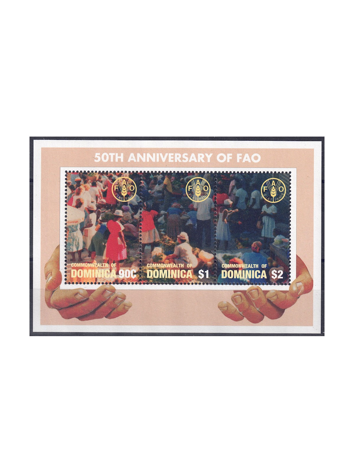 DOMINICA 1995 Anniversario FAO 3v MNH**