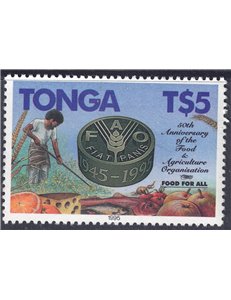 TONGA 1995 Anniversary FAO MNH**