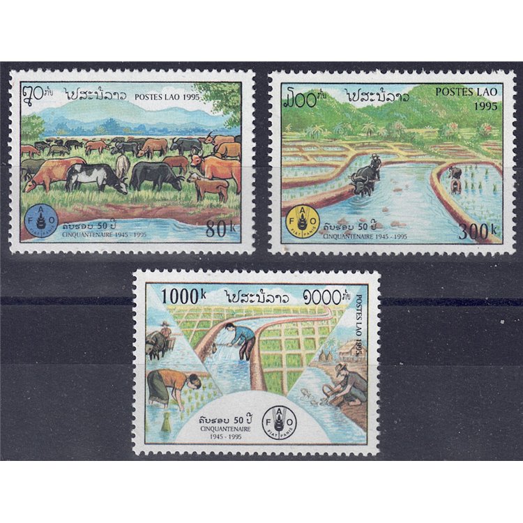 LAOS 1995 Anniversary FAO 3v MNH**