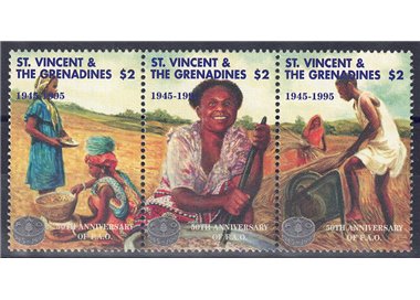 ST. VINCENT 1995 Anniversary FAO 3v MNH**