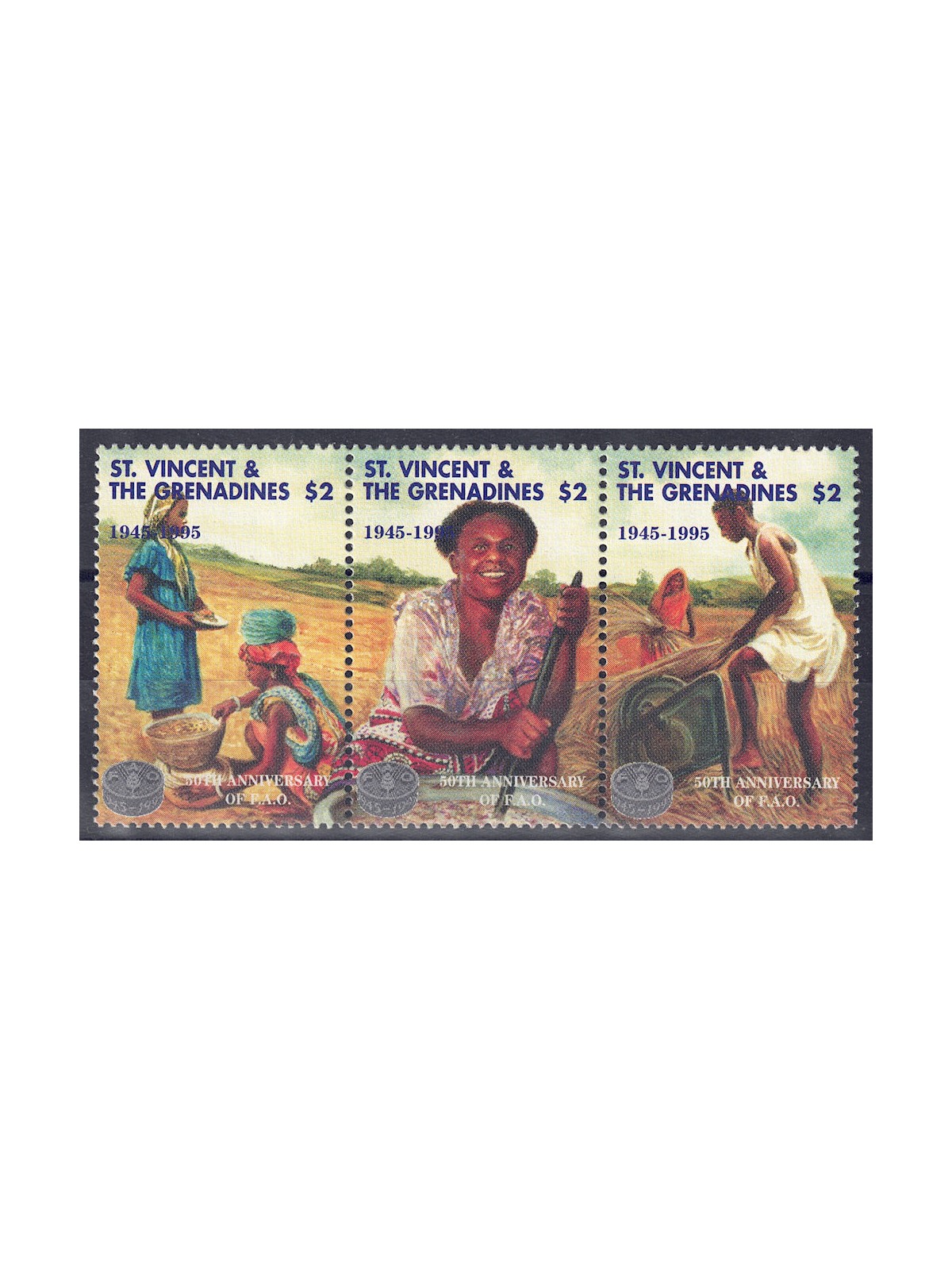ST. VINCENT 1995 Anniversario FAO 3v MNH**