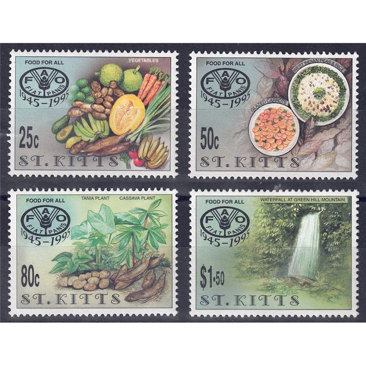 ST. KITTS 1995 Anniversary FAO 4v MNH**