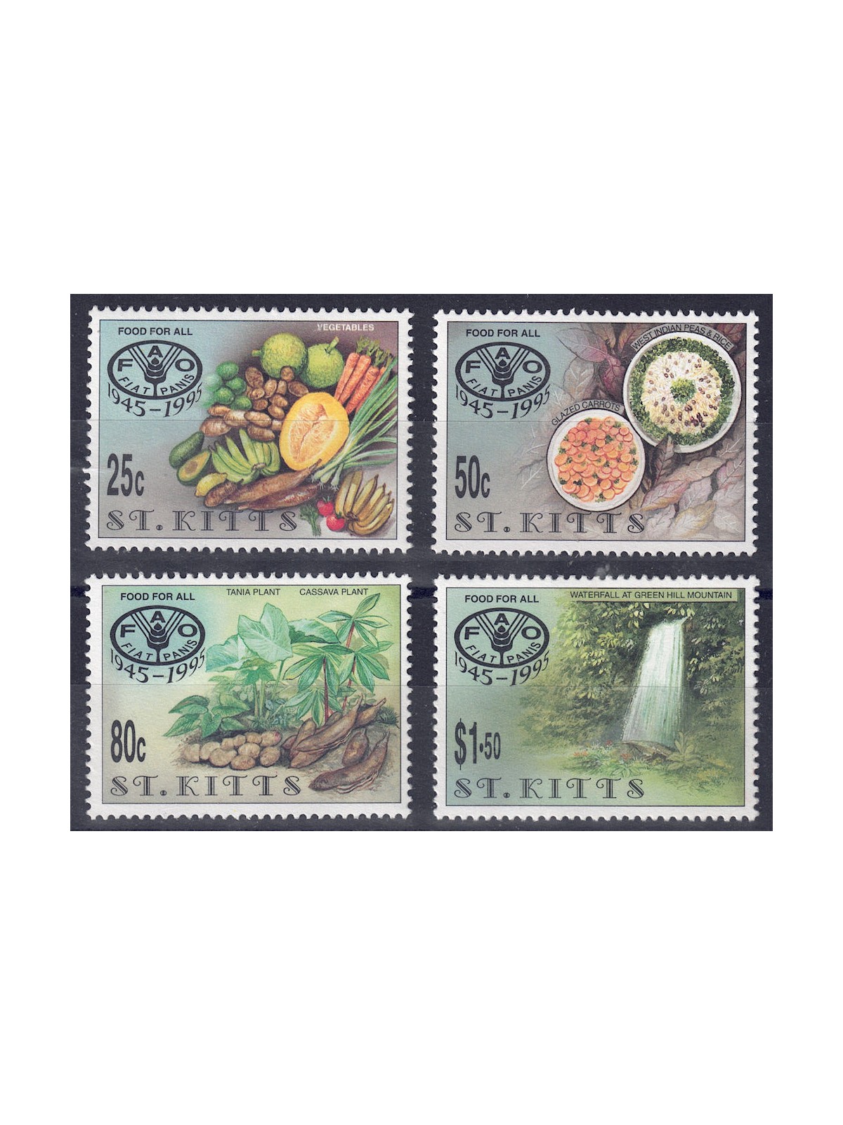 ST. KITTS 1995 Anniversario FAO 4v MNH**