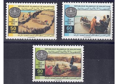 MAURITANIA 1995 Anniversary FAO 3v MNH**