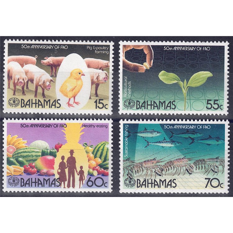 BAHAMAS 1995 Anniversary FAO 4v MNH**