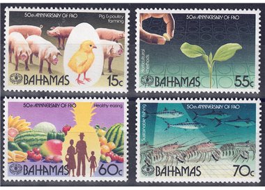 BAHAMAS 1995 Anniversario FAO 4v MNH**