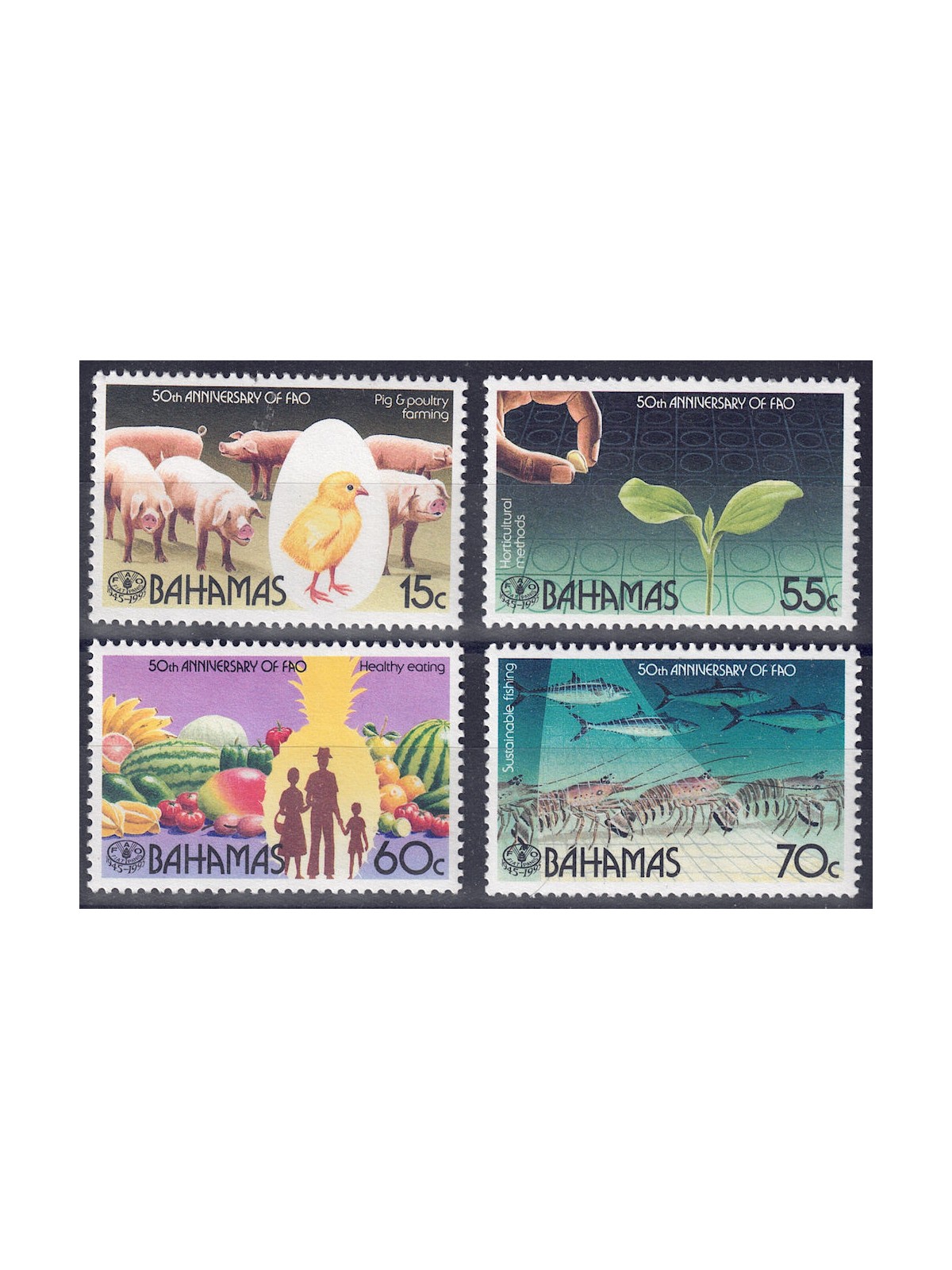 BAHAMAS 1995 Anniversary FAO 4v MNH**