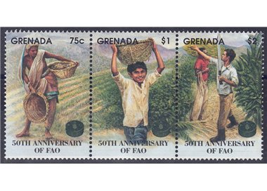 GRENADA 1995 Anniversary FAO 3v MNH**
