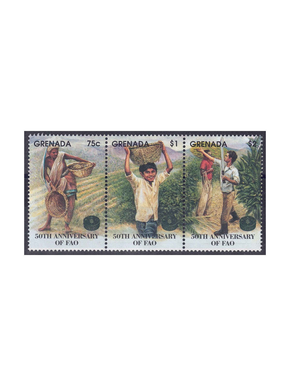 GRENADA 1995 Anniversario FAO 3v MNH**
