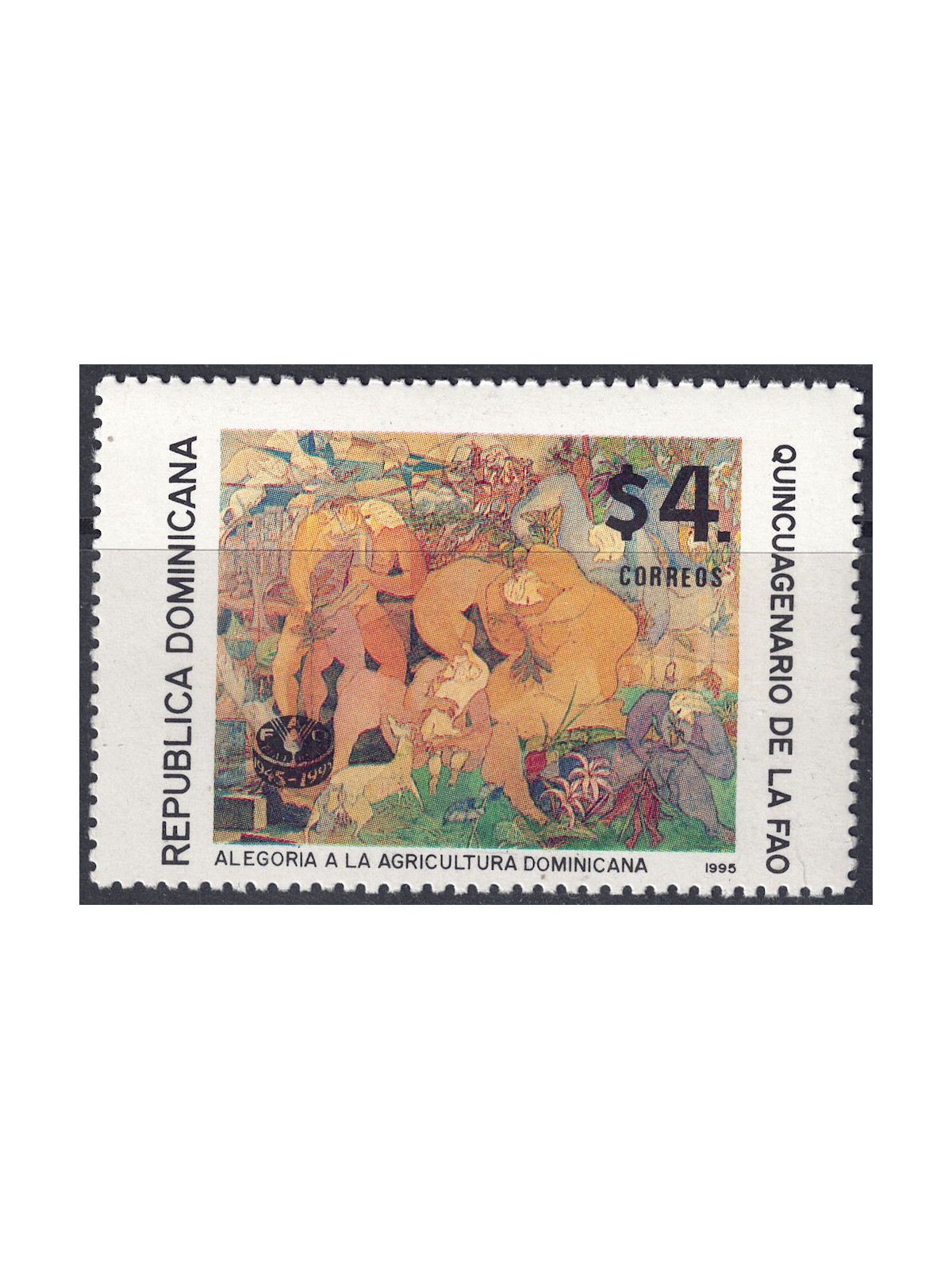 DOMINICAN REPUBLIC 1995 Anniversary FAO MNH**