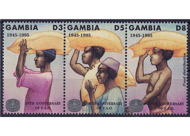 GAMBIA 1995 Anniversary FAO 3v MNH**