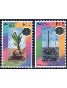 MALDIVE 1995 Anniversario FAO 2v MNH**
