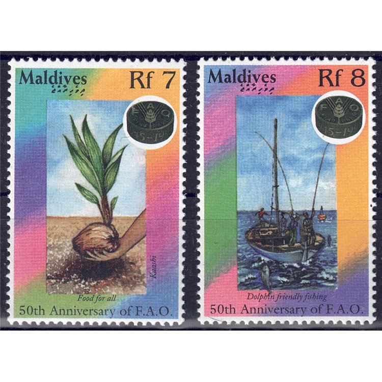 MALDIVES 1995 FAO Anniversary 2v MNH**