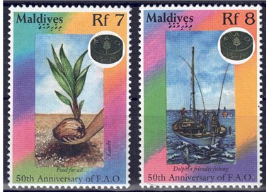 MALDIVES 1995 FAO Anniversary 2v MNH**