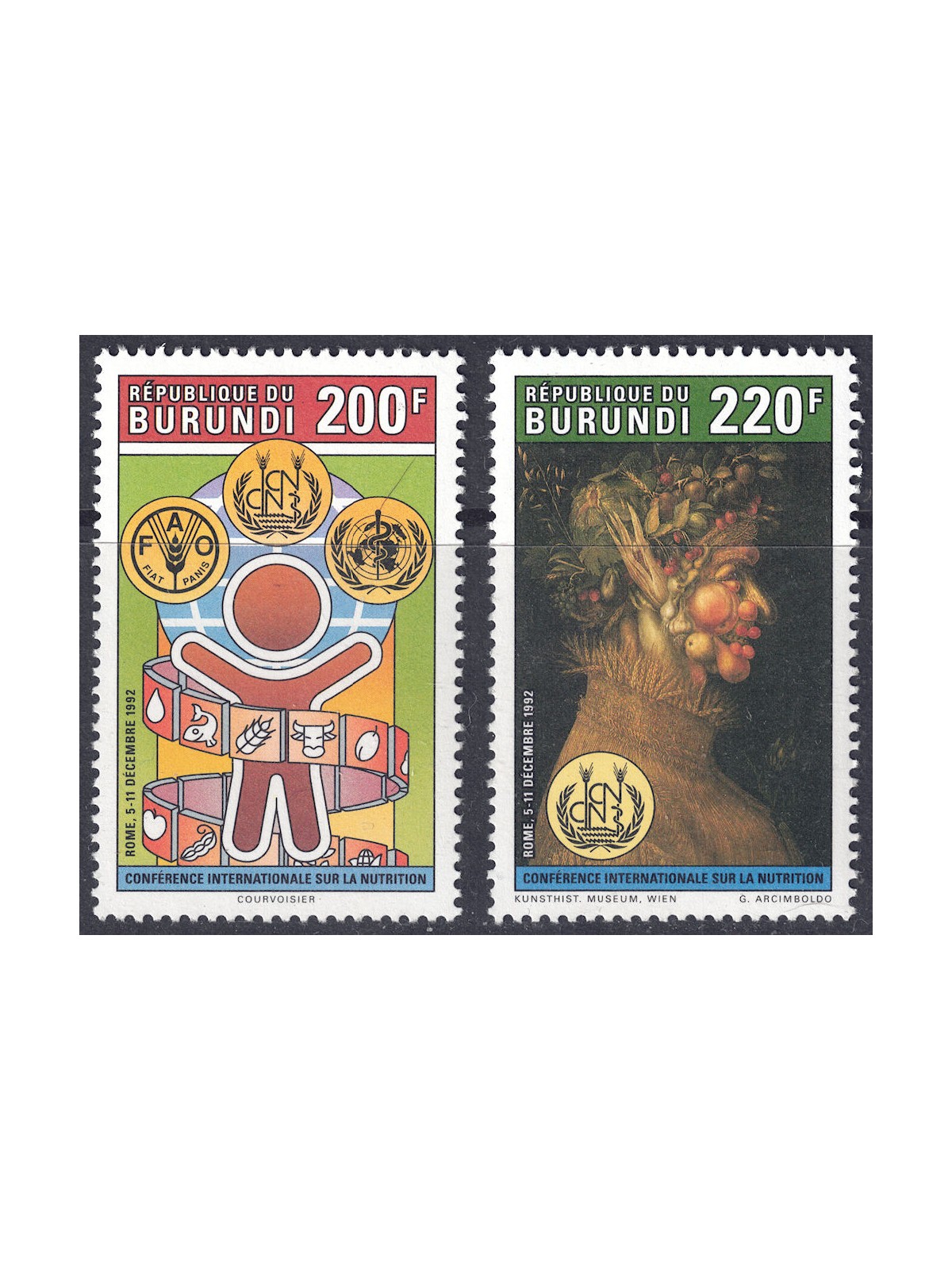 BURUNDI 1992 Conferenza sulla Nutrizione 2v MNH**