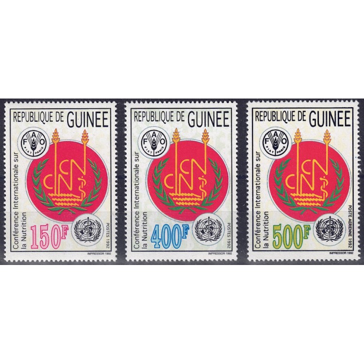 GUINEA 1992 Conferenza sulla Nutrizione 3v MNH**