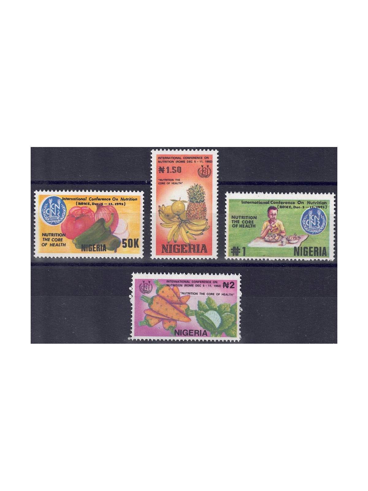 NIGERIA 1992 Conferenza sulla Nutrizione 4v MNH**