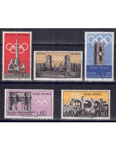 ITALIA 1959 Preolimpica, Olimpiadi di Roma 5v MH*