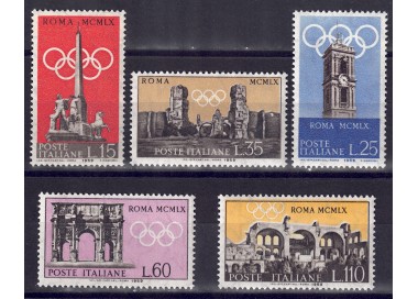ITALIA 1959 Preolimpica, Olimpiadi di Roma 5v MH*