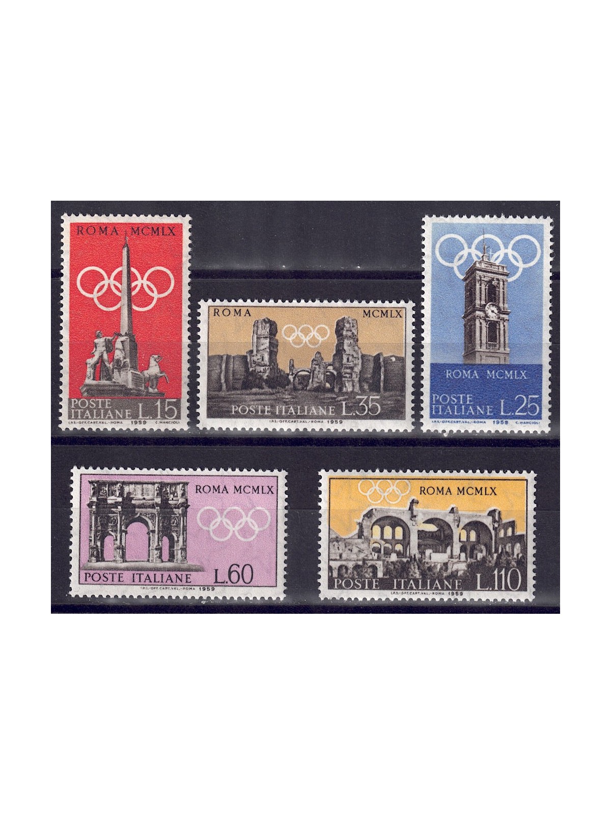 ITALY 1959 Pre-Olympic, Rome Olympics 5v MH*