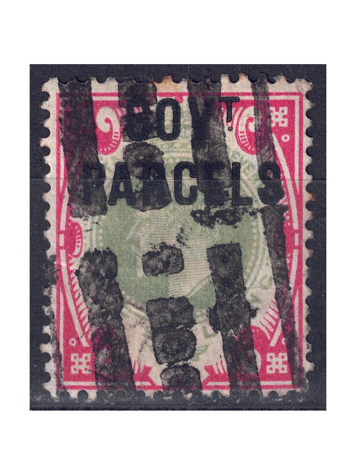 GRAN BRETAGNA 1902-03 Servizio (GOV. T PARCELS) 1s carminio e verde us