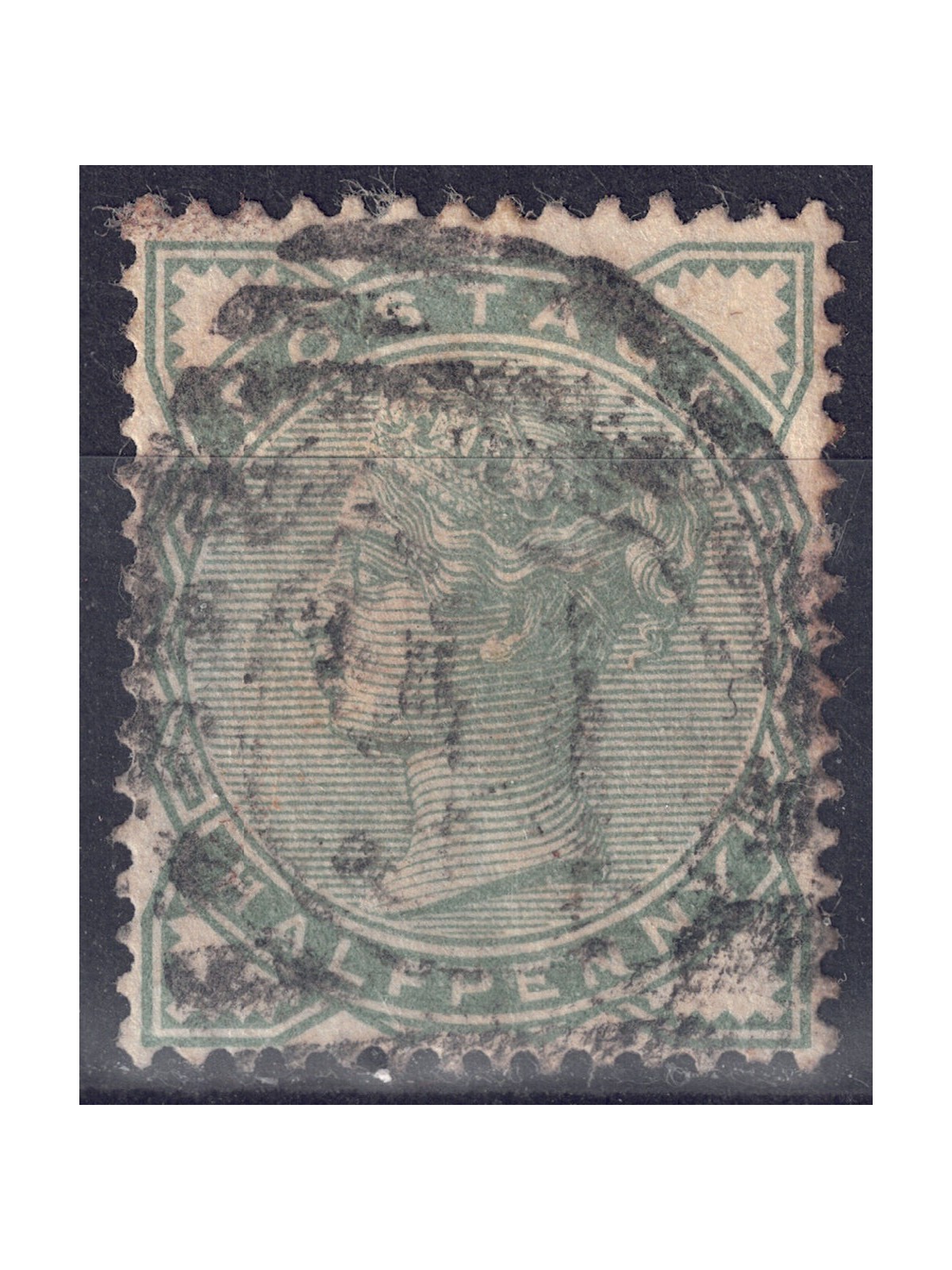 GRAN BRETAGNA 1880-81 Effigie della Regina Vittoria (½p verde) us