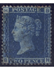 GRAN BRETAGNA 1858-64 Regina Vittoria (2p azzurro) us