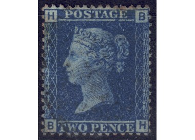 GRAN BRETAGNA 1858-64 Regina Vittoria (2p azzurro) us