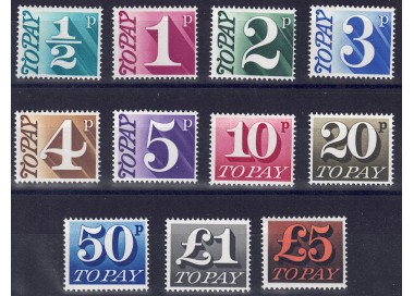 GRAN BRETAGNA 1970 Segnatasse 10v MNH**