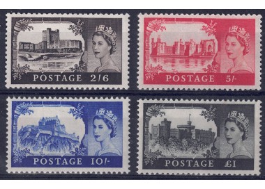 GREAT BRITAIN 1959-63 Castles and Elizabeth II 4v MNH**