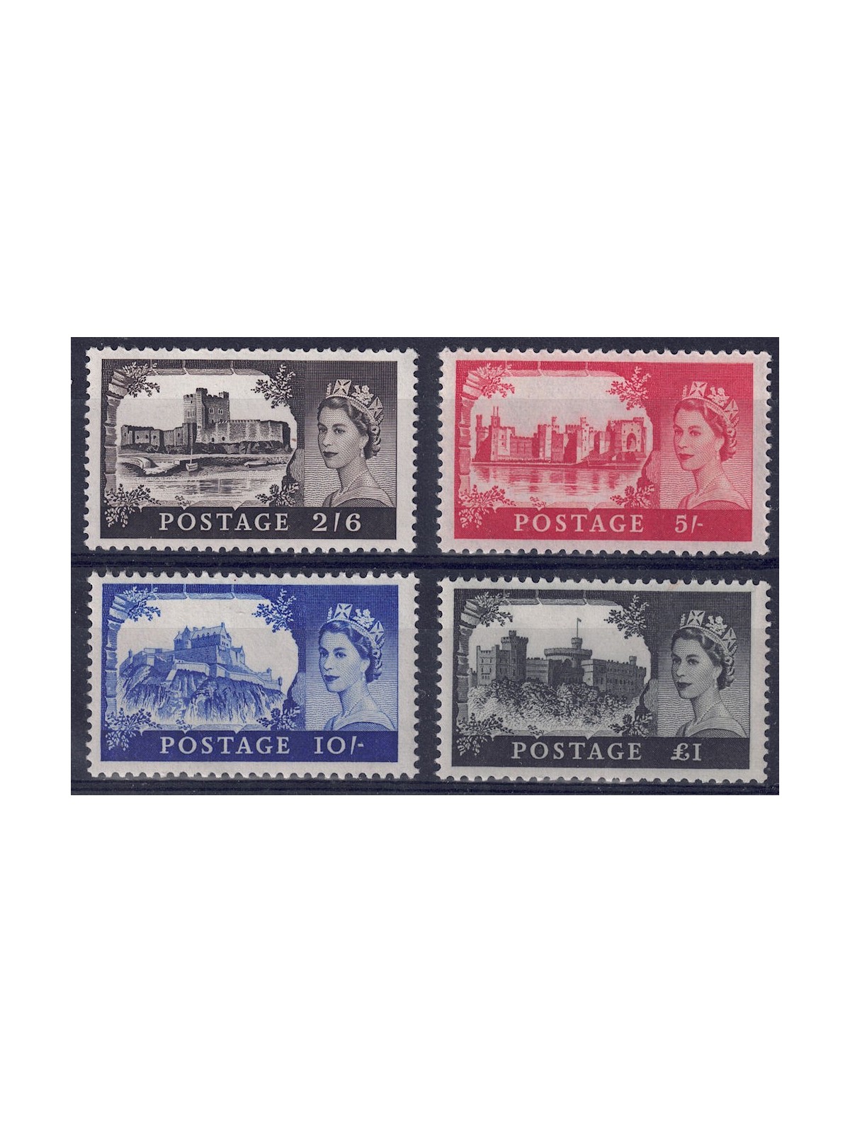GREAT BRITAIN 1959-63 Castles and Elizabeth II 4v MNH**
