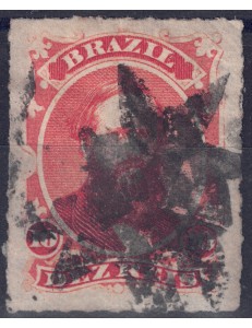 BRAZIL 1876-77 Pedro II 10r red us
