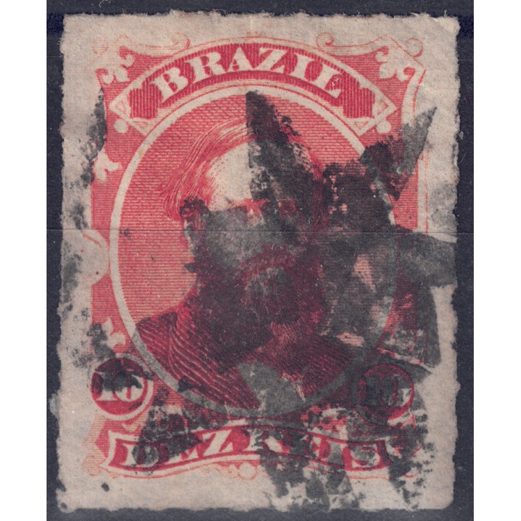 BRAZIL 1876-77 Pedro II 10r red us