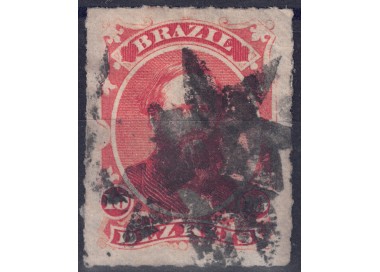 BRAZIL 1876-77 Pedro II 10r red us