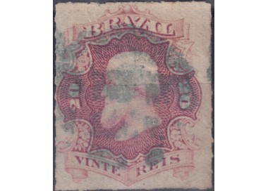 BRAZIL 1876-77 Pedro II 20r lilac brown us