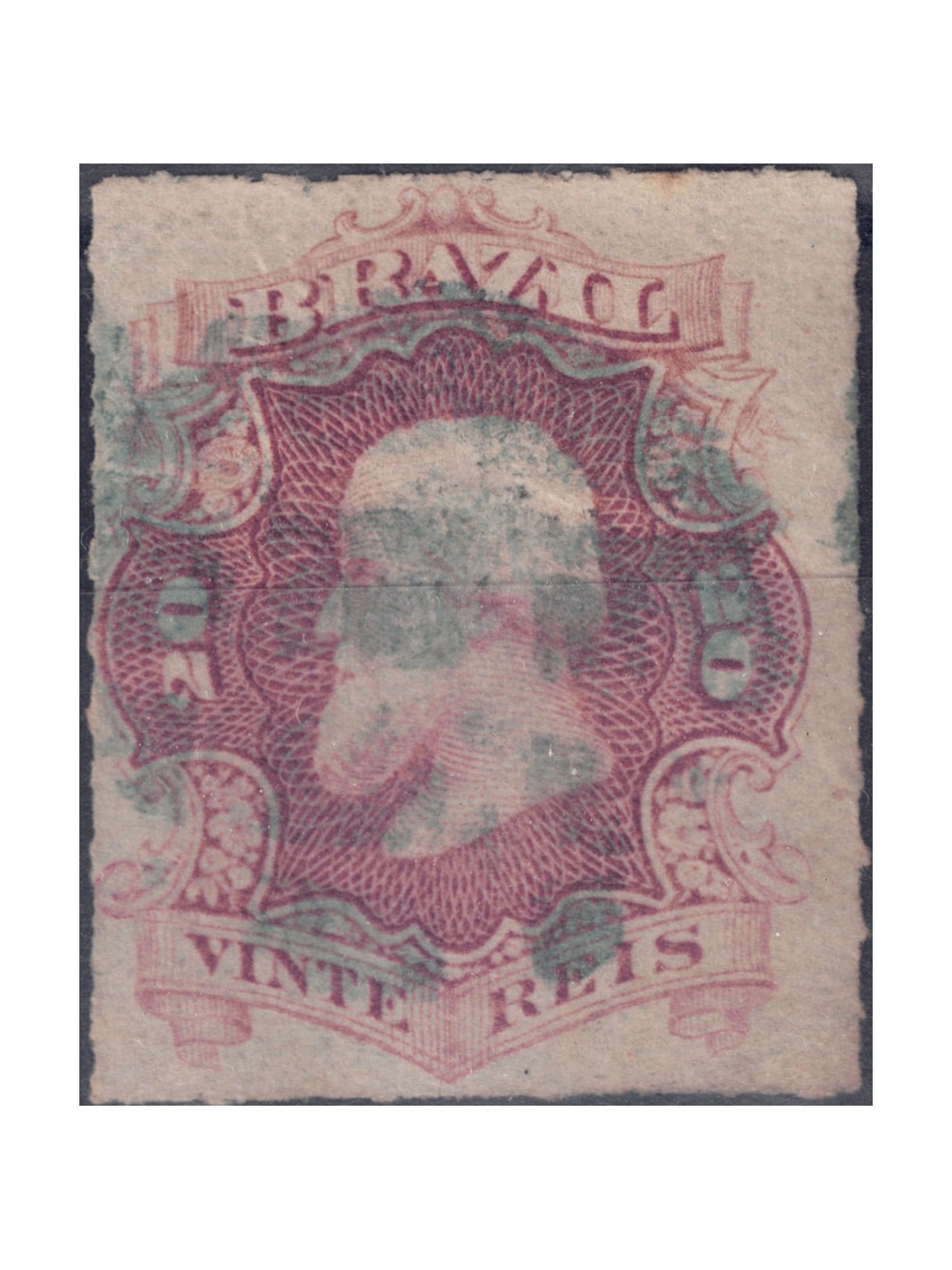 BRAZIL 1876-77 Pedro II 20r lilac brown us