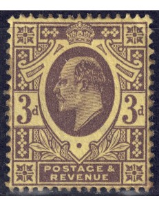 GREAT BRITAIN 1902 King Edward VII (3p brown and yellow) MH*