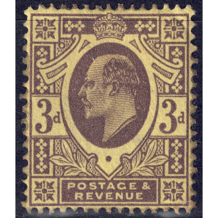 GRAN BRETAGNA 1902 Re Edoardo VII (3p bruno e giallo) MH*
