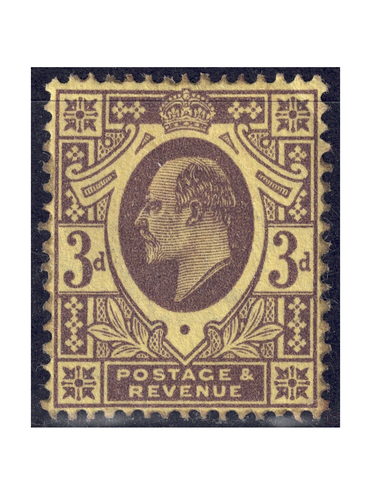 GREAT BRITAIN 1902 King Edward VII (3p brown and yellow) MH*