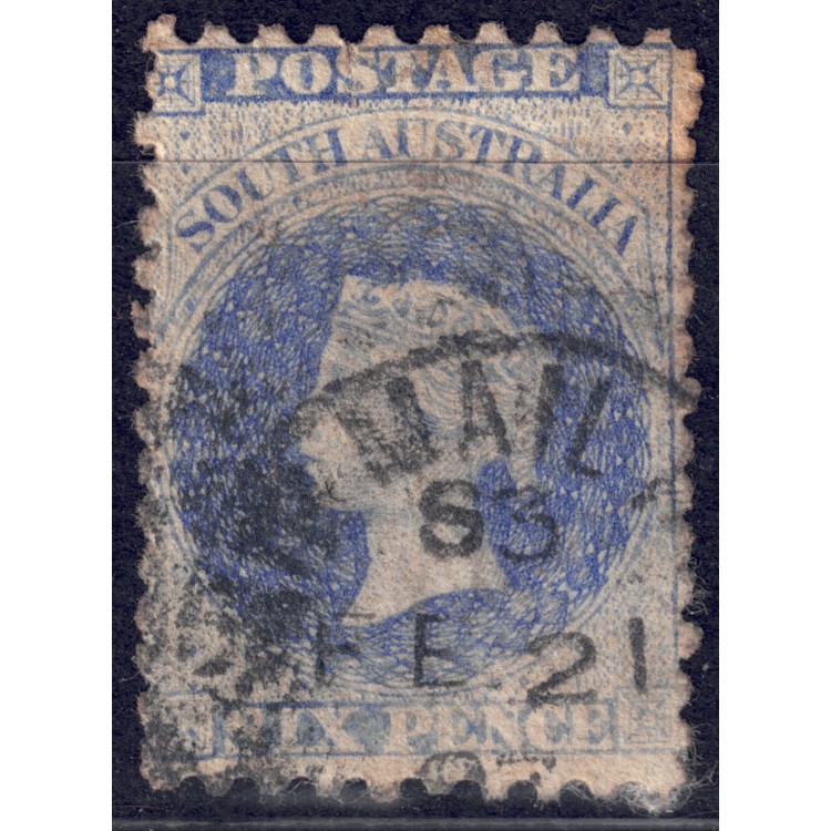 SOUTH AUSTRALIA 1856-59 Effigy of Victoria (6p slate blue) us