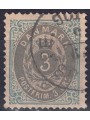 DANIMARCA 1875 Cifra e stemma (3ø azzurro e grigio) us